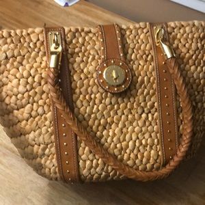 Michael Kors woven leather trim bag